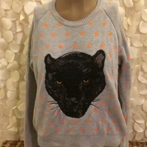 Top Shop gray large black tiger sweater