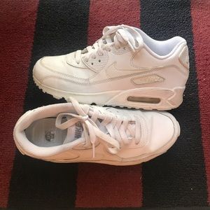 All white Nike Air Max