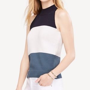 ANN TAYLOR Color Block Essential Halter Top