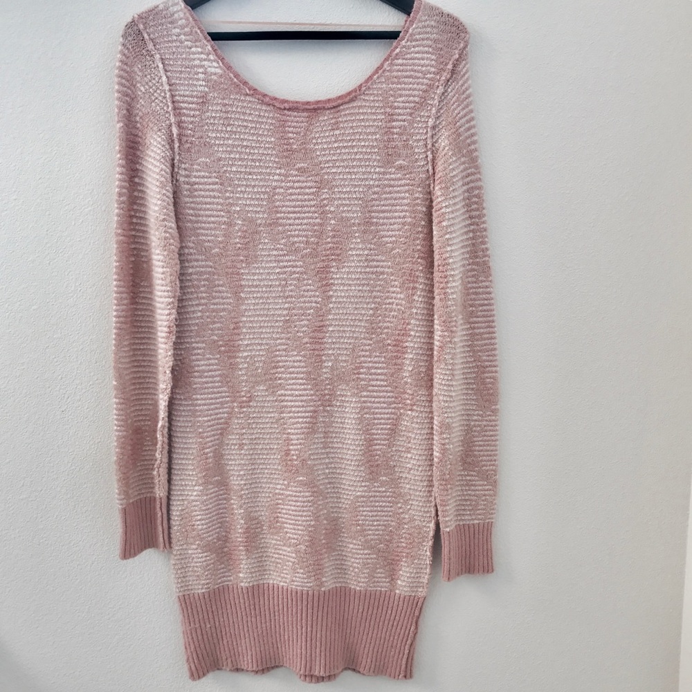 Free People Fitted, Soft Pink Sweater Dress Size L