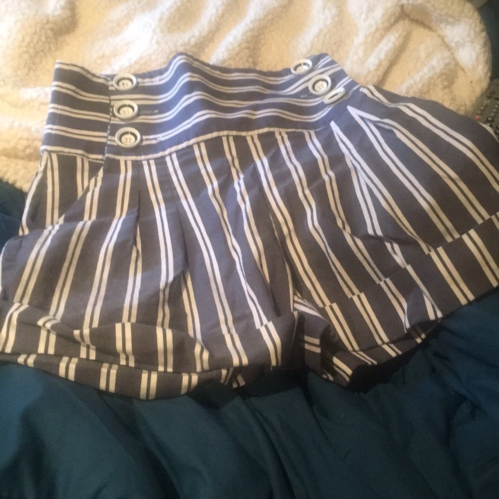 High waisted striped shorts