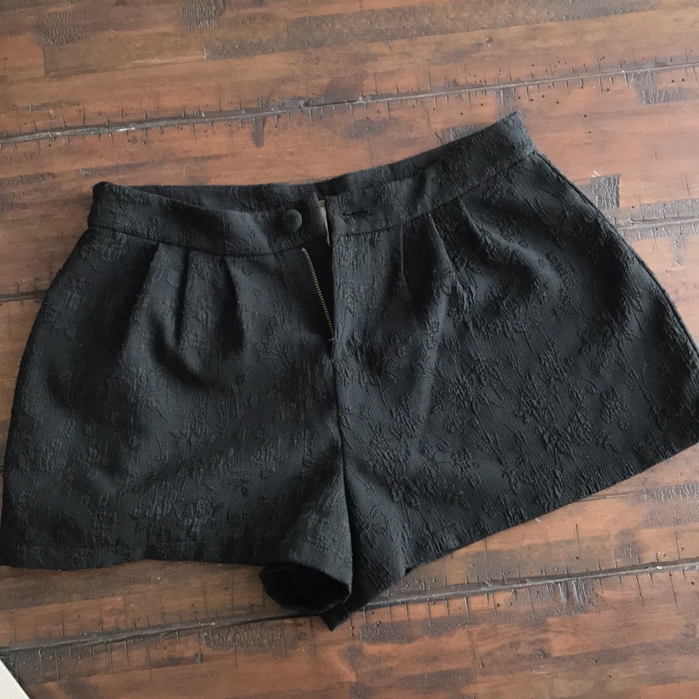 Free People shorts with black lace detail