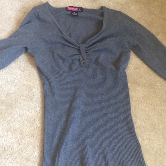 Grey 3/4 Sleeve Sweater - Picture 2 of 4