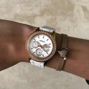 Beautiful white fossil watch