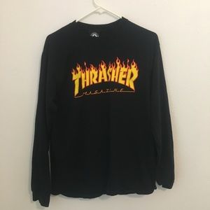Black Long Sleeve Thrasher Shirt