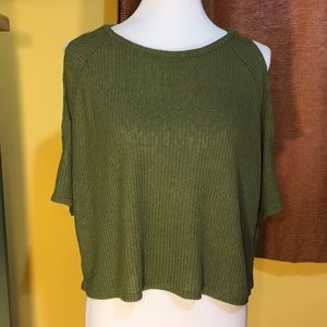 H&M divided forest green top medium