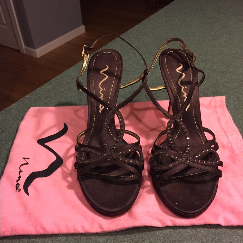 Brown strappy Nina Heels