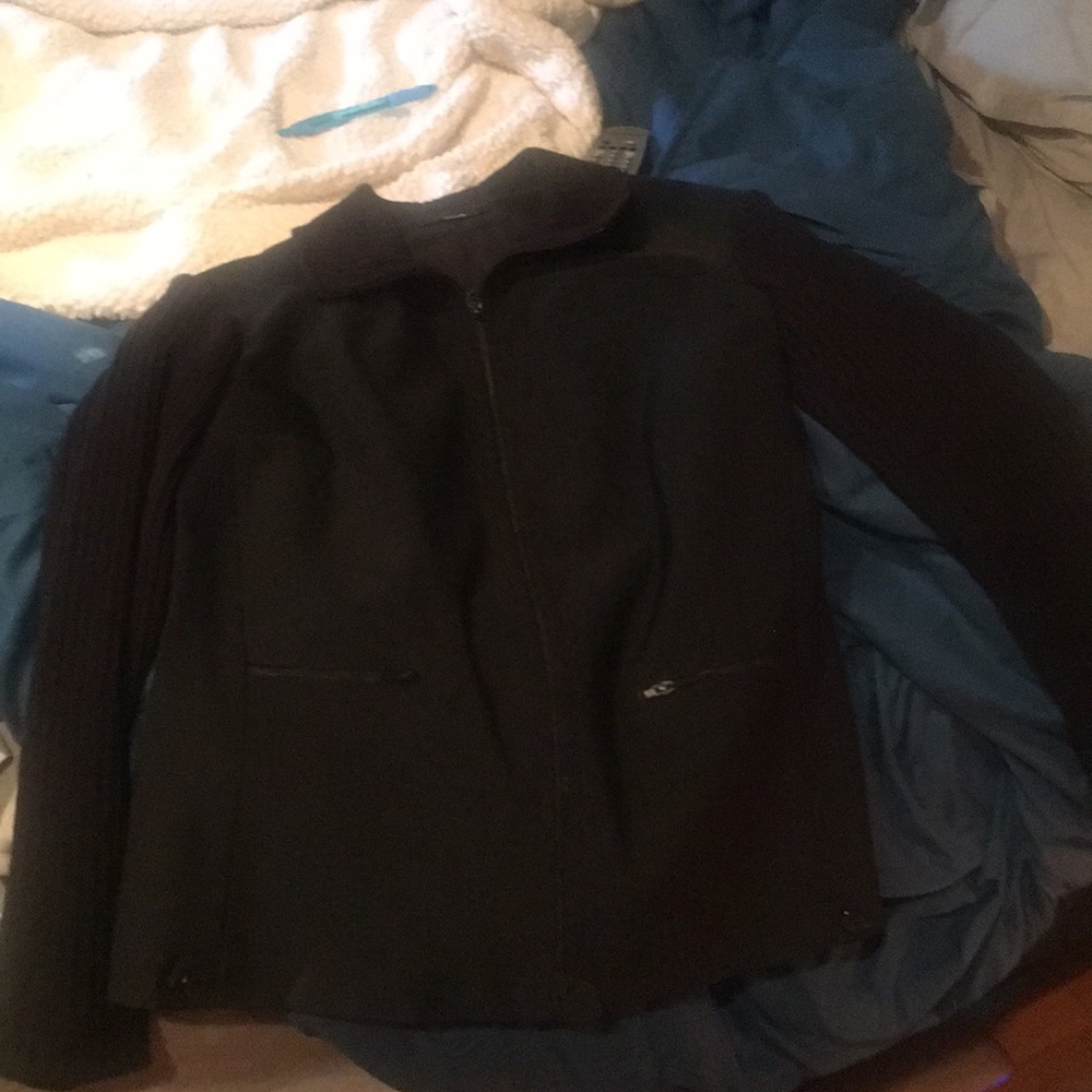 Black blazer zip jacket