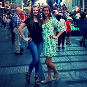 Beautiful green/white wrap dress