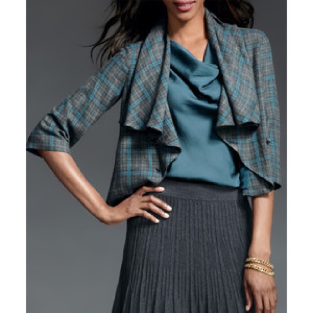 New Cabi Court Jacket. Size 10. Gray and blue