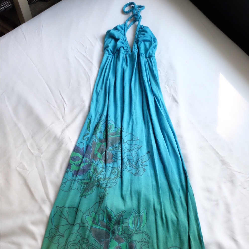 Colorful Braided Halter Beach Maxi dress