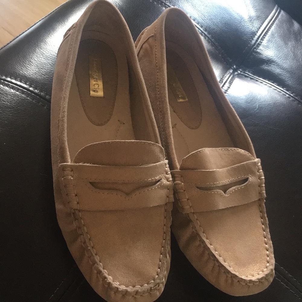 Gold suede shoes!