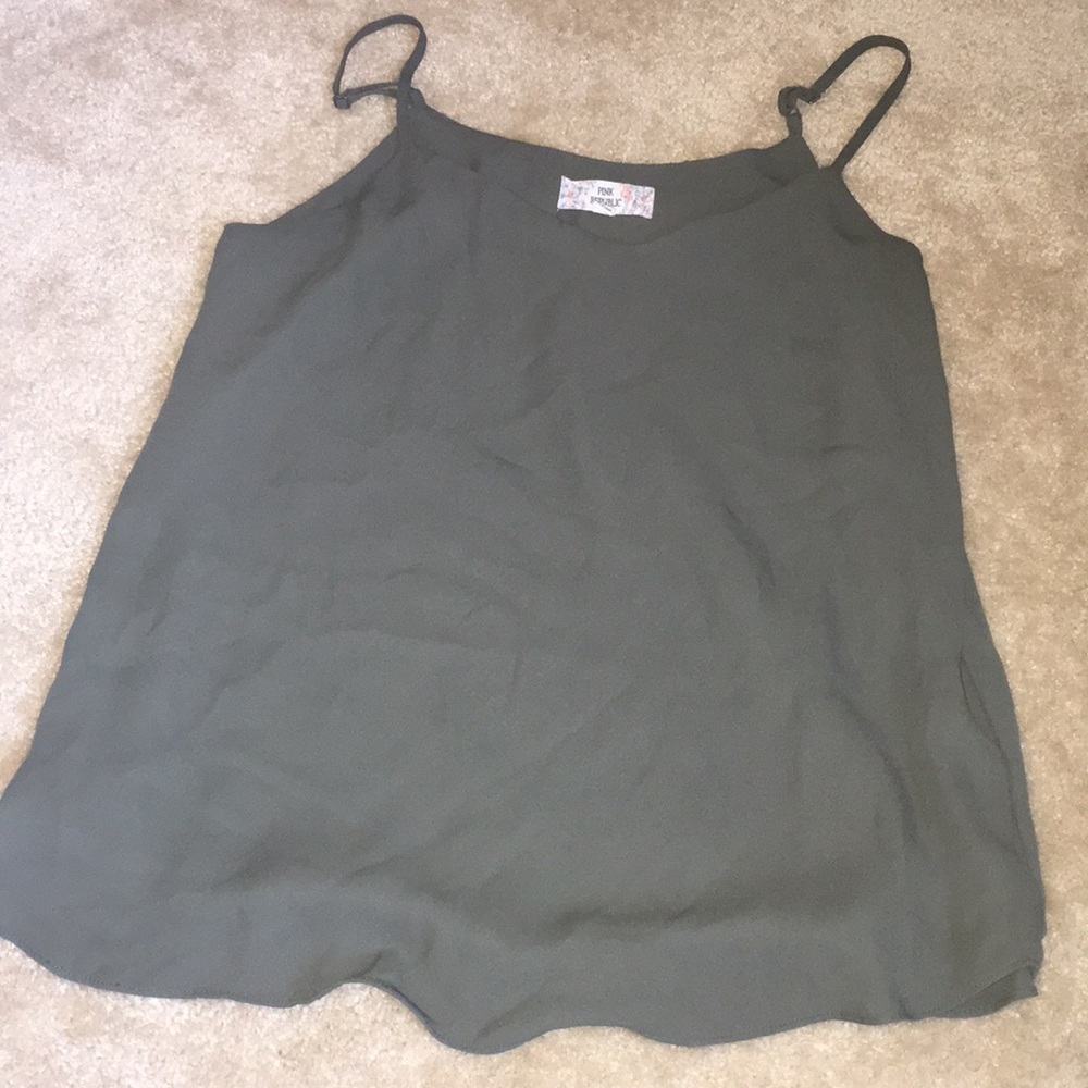 Olive green flowy top