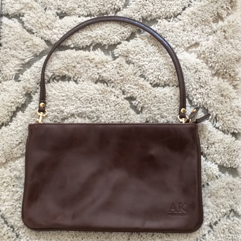 100% Brown Leather Anne Klein Multi-Use Bag