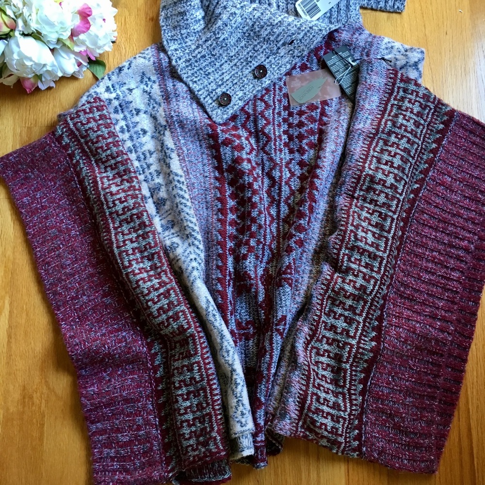 Forever 21 cowl neck poncho sweater