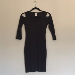 Blue cutout lace up dress