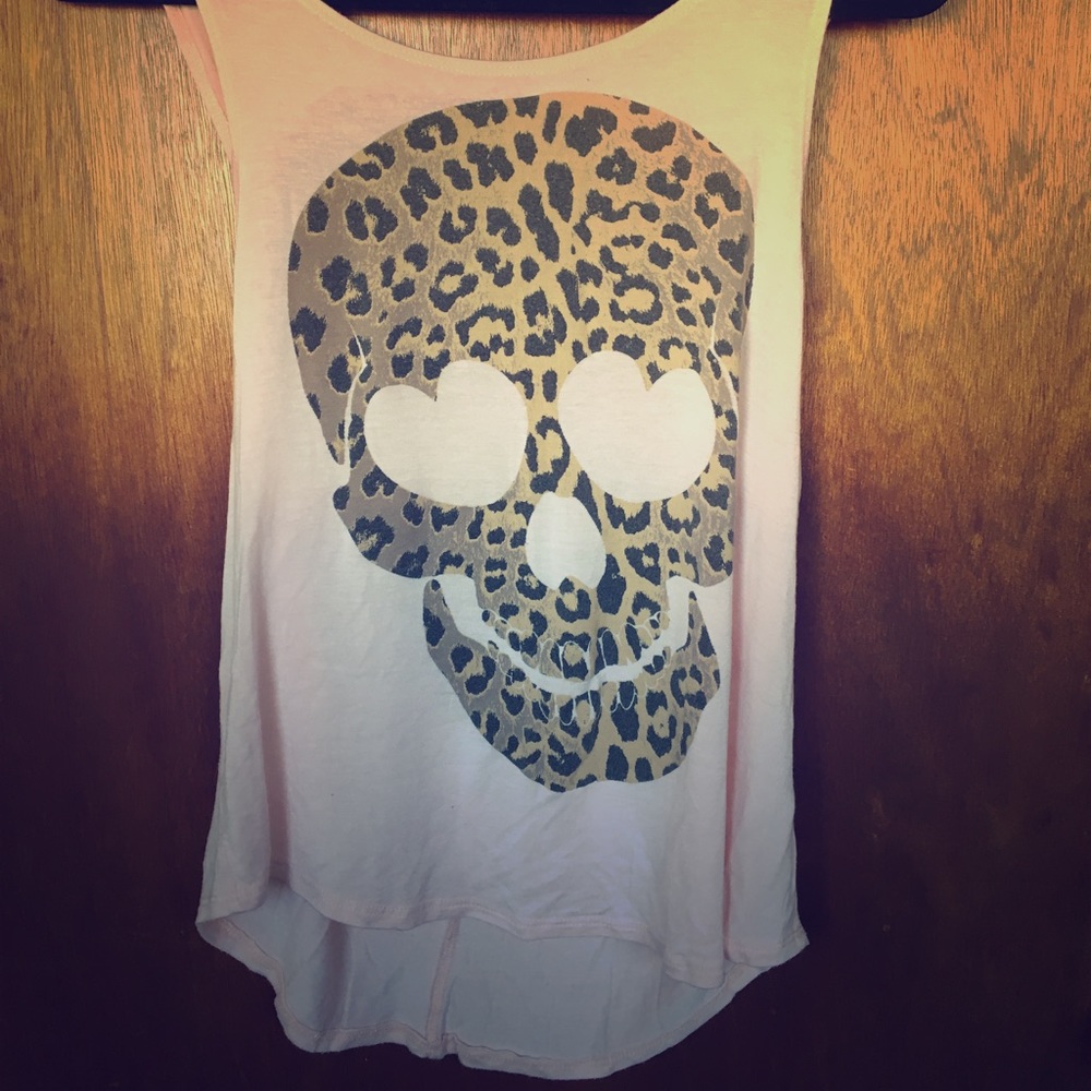 Leopard print skull tank top