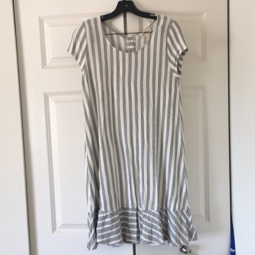 Striped ruffle dress