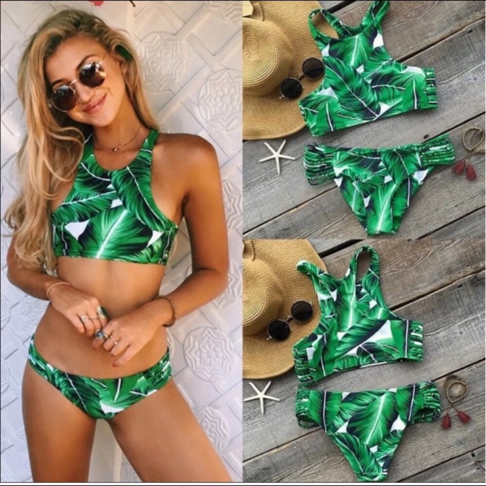 Palm Leaf Bikini...Brand new size Large