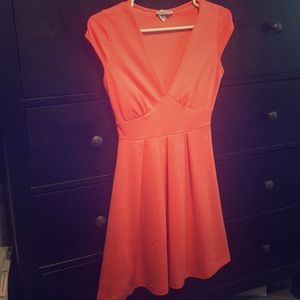 Charlotte Russe mid length coral colored dress