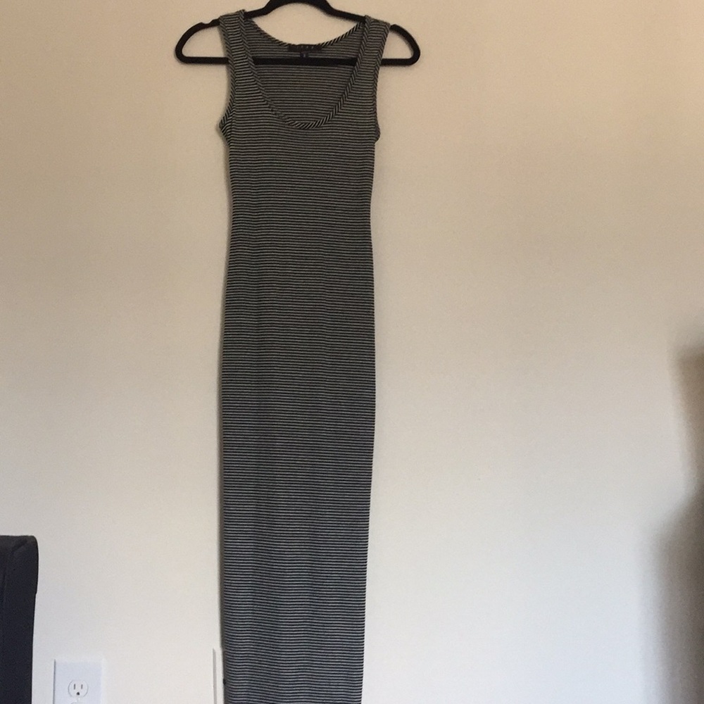 Striped maxi dress with side slit