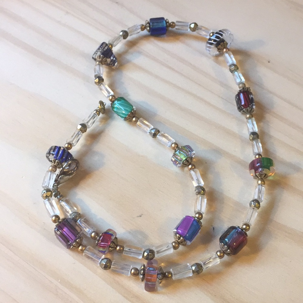 Multi color beaded necklace