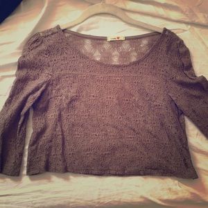 Brown Lace Crop Top