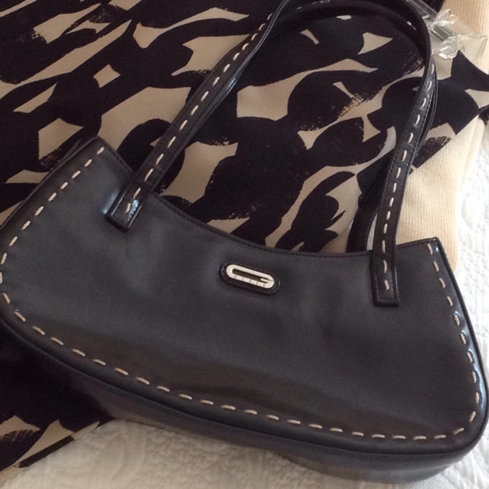 Black Guess Stitched Trim Purse