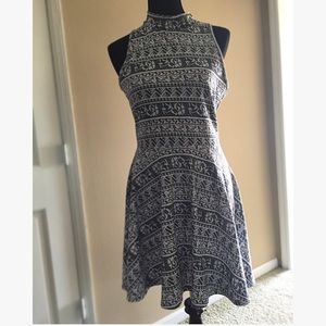 NEW Geometric A-Line Mock Neck Dress