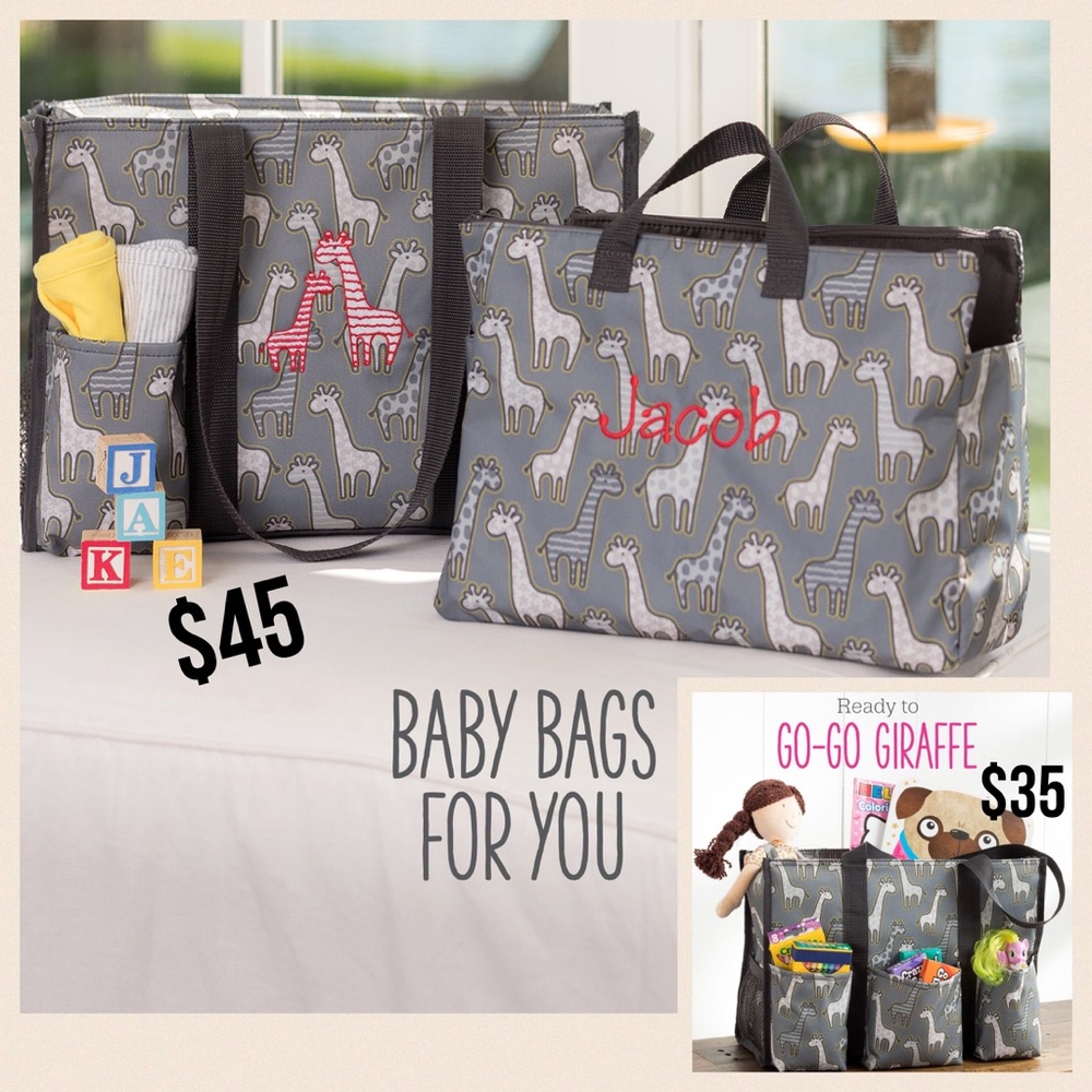 Giraffe print diaper bag