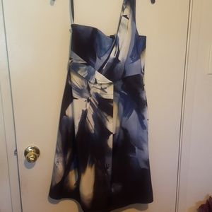 Tahari One Shoulder Floral Cocktail Dress