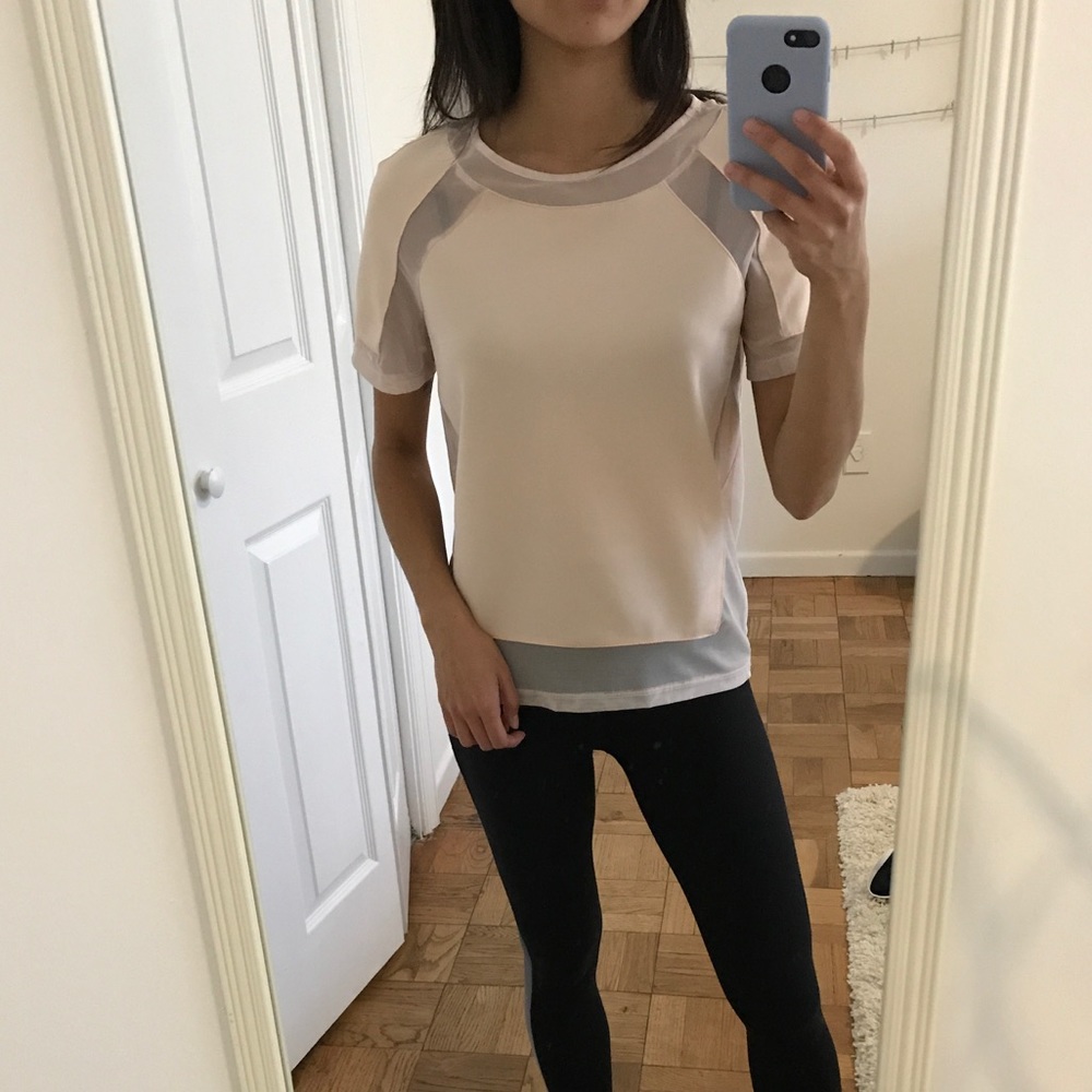 ASOS Peach Boxy Top with Mesh Panels