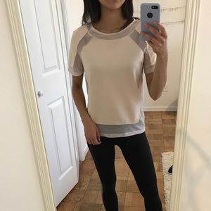 ASOS Peach Boxy Top with Mesh Panels