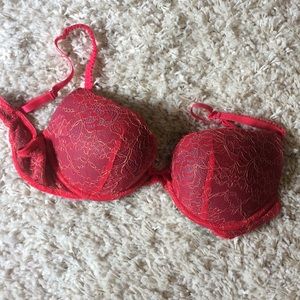 Aerie "Emma" 34C red lace push up bra