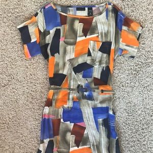 New York & Company Multicolor Block Dress