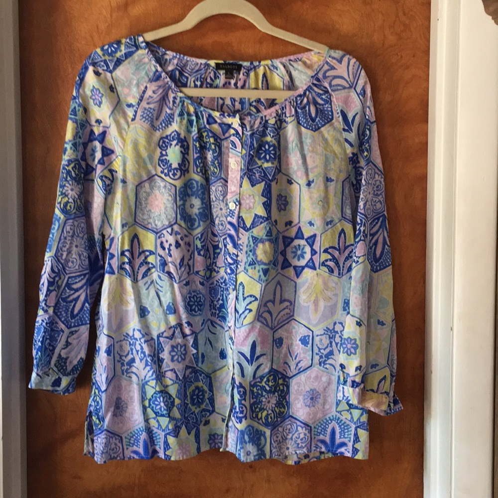 Talbots large cotton shirt 3/4 sleeves