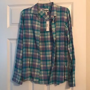 J Crew flannel button up size 2