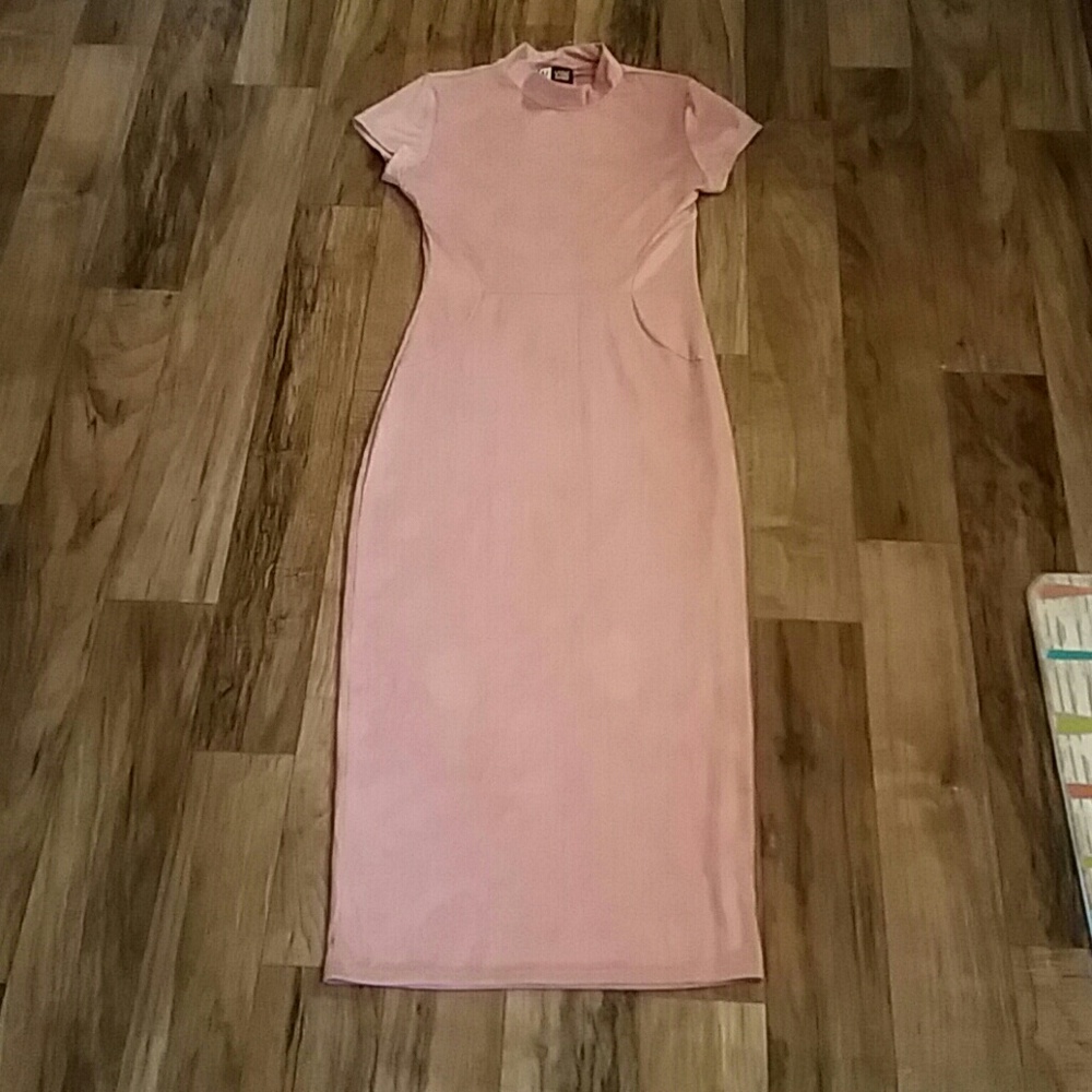 Mauve Suede Midi Bodycon