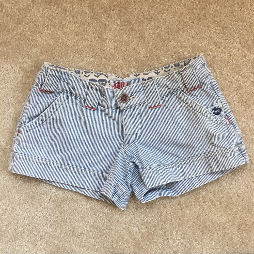 Billabong Low Rise Striped Jean Shorts