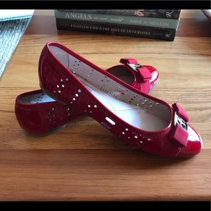 Ferragamo ballet flats - cherry red - size 9.5