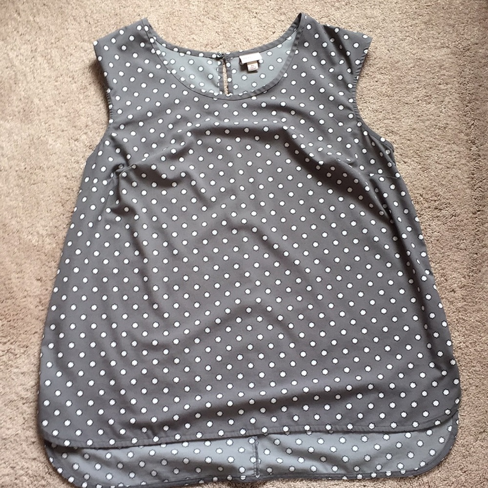 Merona XL Gray Blouse High Low Hem