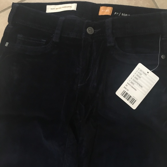 Anthropologists Navy velvet straight leg jeans - Picture 2 of 2