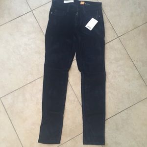 Anthropologists Navy velvet straight leg jeans