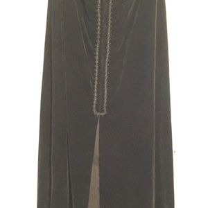 Velvet Vintage black skirt 60s gypsy witch gothic
