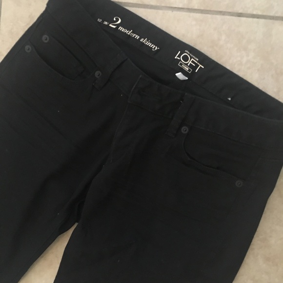 Loft black stretchy straight leg denim. - Picture 2 of 2