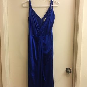 Badgley Mischka Sleeveless Deep V Silk Dress Sz 8