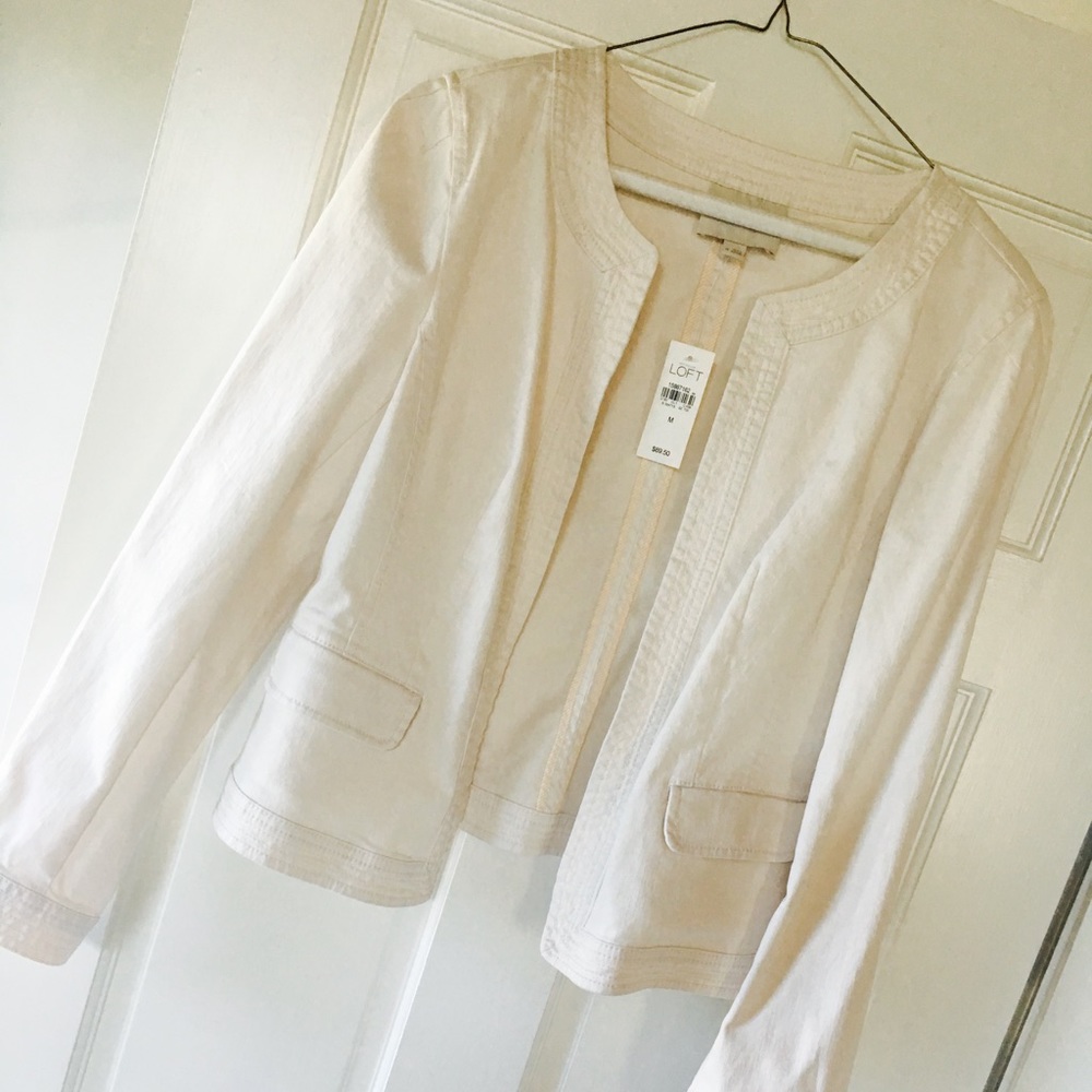 NWT ANN TAYLOR LOFT white jean jacket