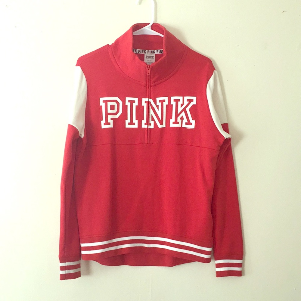 🌈NWT !! Pink VS half zip sweater