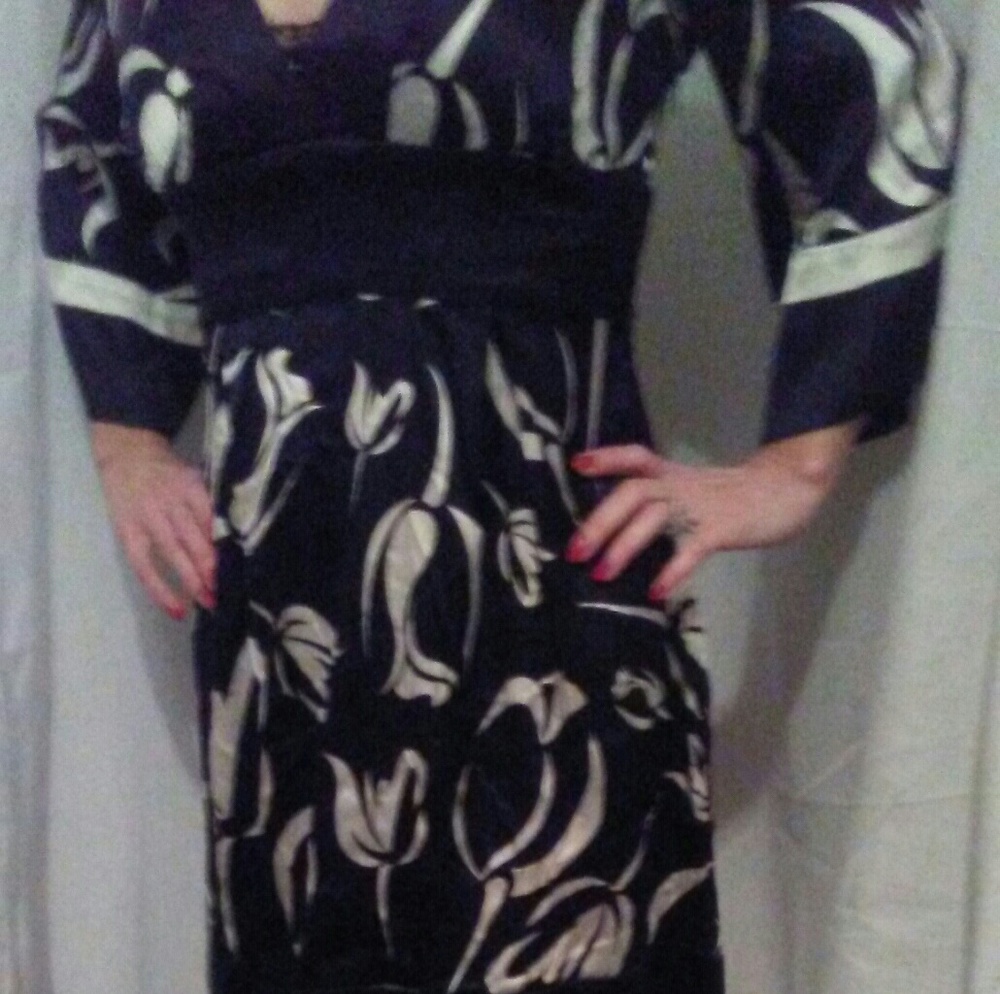 BCBG Black & White Dress