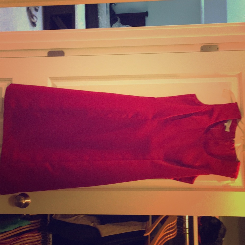 Red satin brooks brothers dress. Size 6